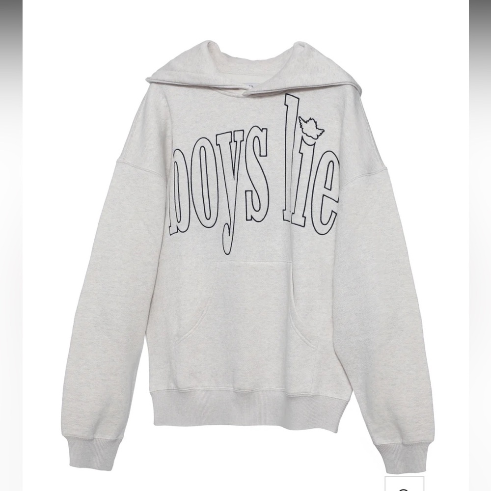 Boys Lie Light Gray Hoodie with Black Logo